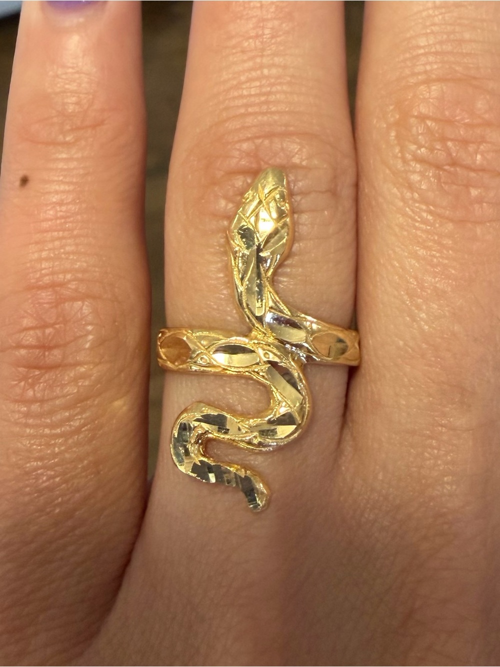 14k Gold Snake Wrap Ring size 6.25